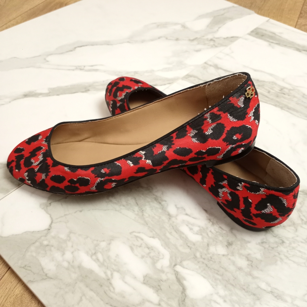Ann Taylor Leiah Red Leopard Ballet Flats